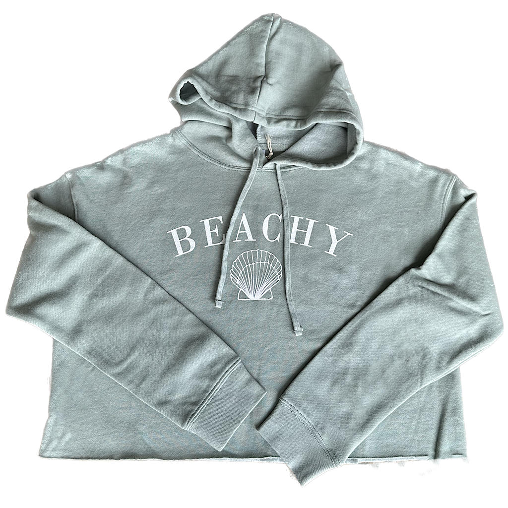 Beachy Cropped Hoodie - Sage