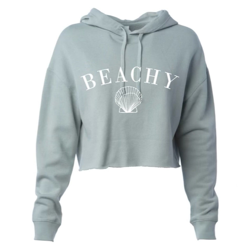 Beachy Cropped Hoodie - Sage